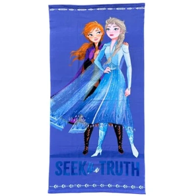 Immagine di CARTOON Telo mare Frozen II Elsa e Anna 140 x 70 cm asciugamano morbido in microspugna per bambine piscina spiaggia