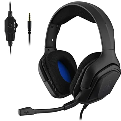 Immagine di The G Lab Korp Cobalt Cuffie da Gaming PS4 Microfono Stereo, Ultra Leggero, per Basso Elettrico Mic Jack 3,5 mm PC PS5 Xbox One Mac Nintendo Switch Smartphone (Nero)