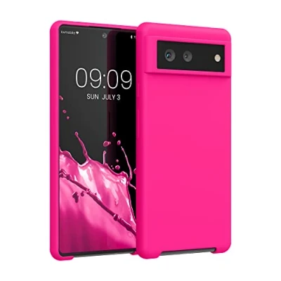 Immagine di kwmobile Cover per Google Pixel 6 Custodia Back Case Smartphone in Silicone TPU Protezione Gommata rosa shocking