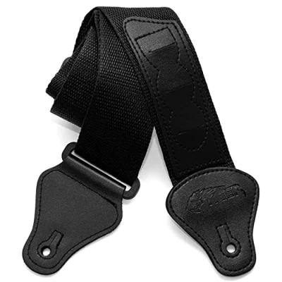 Immagine di TIGER STP2 BK Tracolla per chitarra in nylon chitarre acustiche, classiche, elettriche e bassi Nera
