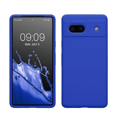 Immagine di kwmobile Cover per Google Pixel 7a Custodia Back Case Smartphone in Silicone TPU Protezione Gommata blu baltico