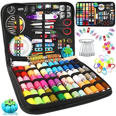 Immagine di TWBEST 304pcs Kit da Cucito,Set Cucito,Kit Cucito Set contiene 43 Rotoli di Filo Colorato,Set con Accessori Cucire Cassetta Degli Attrezzi,per Principianti,Viaggiatori,Casa (304)