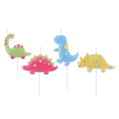 Immagine di PME Set di Candele a Forma Dinosauro, Confezione da 4
