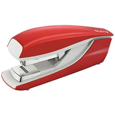 Immagine di Leitz Cucitrice da Ufficio Flat Clinch, Capacità fino a 40 Fogli, Rosso, Design Ergonomico in Metallo, Include Punti, Blister, Gamma NeXXt, 55236025