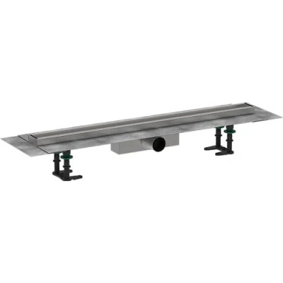 Immagine di hansgrohe RainDrain Compact set completo di canalina doccia (incl. installazione), canale scarico piastrellabile 800 mm, installazione standard, acciaio inox spazzolato