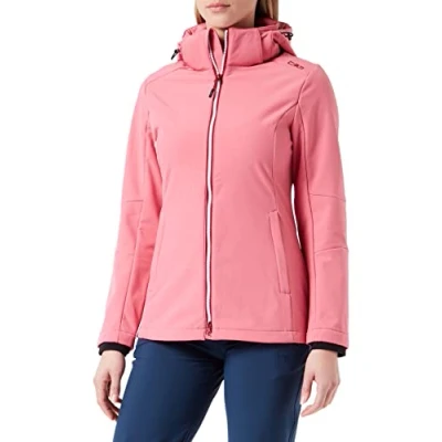 Immagine di CMP Giacca melange in softshell da donna con cappuccio removibile, Blue Ink Mel., 50