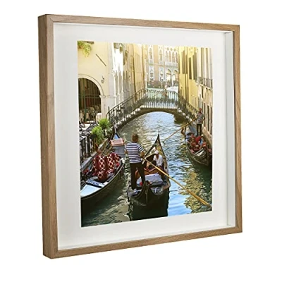 Immagine di BD ART 50 x cm Box 3D Cornice Portafoto Profonda Colore Quercia con Passepartout Crema 40