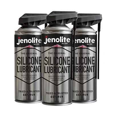 Immagine di JENOLITE lubrificante spray in silicone multiuso ad alte prestazioni 3 x 400 ml Resistente al calore, respinge sporco e umidità, atossico