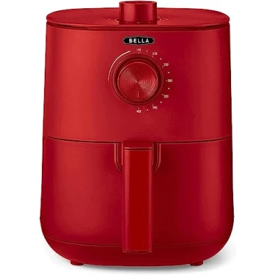 Immagine di BELLA Friggitrice ad Aria Manuale da 3 L, Multifunzione 5 in 1 con Vassoio e Cestello Antiaderenti Rimovibili Lavabili Lavastoviglie, 1400 Watt, Rosso Opaco