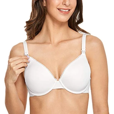 Immagine di Gratlin Donna Reggiseno da Allattamento con Ferretto Coppe in Schiuma Bianco 4C