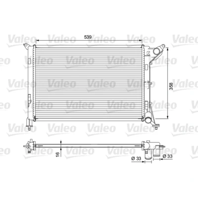 Immagine di VALEO 701730 Radiatore motore Alluminio 539 358 16 senza calotta/coperchio Alette di raffreddamento saldate MINI: Hatchback, Cabrio