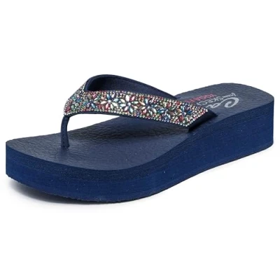 Immagine di Skechers Cali, Vinyasa Wild Daisies Donna, Navy Mitobuck Multi Gem Stone Trim, 36 EU