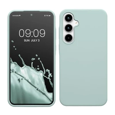 Immagine di kwmobile Cover per Samsung Galaxy A35 Custodia Back Case Smartphone in Silicone TPU Protezione Gommata menta freddo