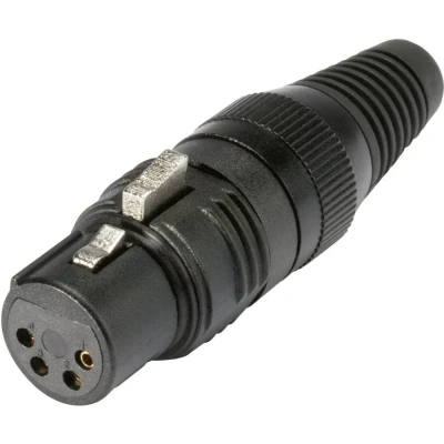 Immagine di Hicon HI X4CF G Connettore XLR Presa dritta Numero Poli (num): 4 Nero 1 pz.