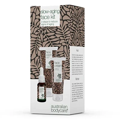 Immagine di Kit per il Viso Slow Aging con Olio di Tea Tree Set Detergente Viso, Crema e Siero la Riduzione delle Rughe, Levigatura Linee Sottili l&#039;Idratazione Profonda