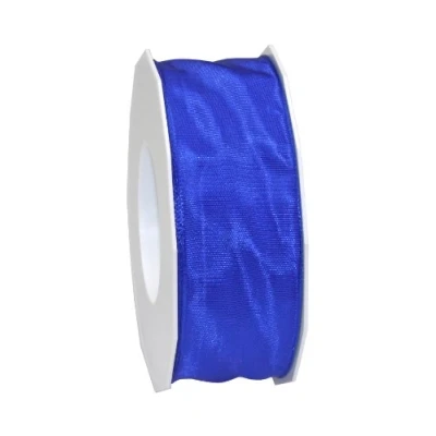 Immagine di Präsent, Nastro con Filo Metallico Lyon, 25 m x 40 mm, Blu (Blue)