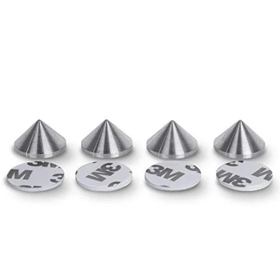 Immagine di PrecisionGeek Acciaio Inossidabile Spike/Cono absorber per altoparlanti vite 4 pz + Cuscinetto settore biadesivo