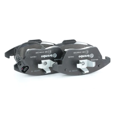 Immagine di BREMBO P 85 075 Kit pastiglie freno con contatto segnalazione usura clip pistone senza accessori VOLKSWAGEN: Touran I, Passat CC, Golf 6 mister