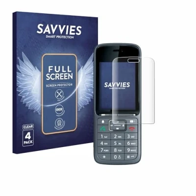 Immagine di savvies (4 Pezzi Full Screen Pellicola Protettiva per Gigaset SL800H Pro Cover Copertura [Completa Trasparente, 3D Curved]