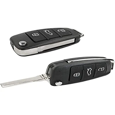 Immagine di Cover Chiave Guscio Telecomando 3 Tasti e Lama AUDI A1 A3 A4 A6 A8 Q5 Q7 CHIAVIT AU003 Ricambi Scocca Chiavi Auto Ricambio Compatibile Senza Logo Elettronica Transponder