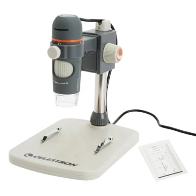 Immagine di Celestron 44308 Microscopio digitale manuale Pro, Ingrandimento 20x 200x, Grigio/Bianco