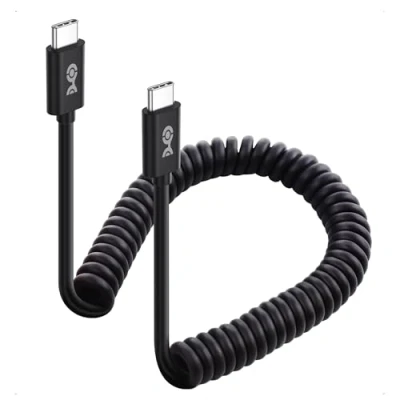 Immagine di Cable Matters cavo a spirale da USB C con ricarica rapida 3A / 60W 0,3 1,2 m, supporto Apple CarPlay, Android Auto, di C, per iPhone 16/15 Pro Max Plus, Galaxy S23, iPad