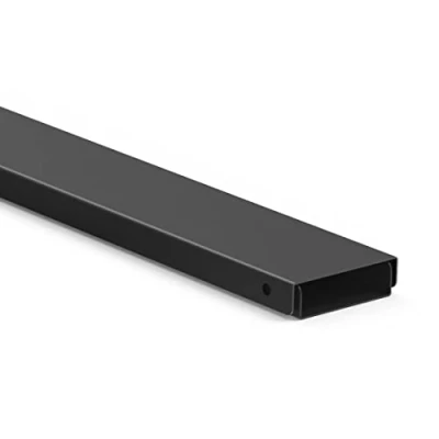 Immagine di Canalina per cavi con copertura magnetica da parete (per 5 cavi, barra dei una gestione ordinata ad esempio canale TV, passacavi e nascosti in un metallo, 90 cm, colore: nero