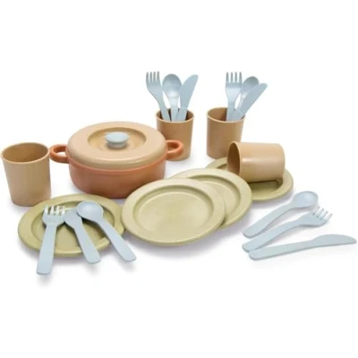 Immagine di Dantoy Set da pranzo biologico Dai 2 anni Giocattoli 22 pezzi Per giocare e imparare Interno ed esterno in plastica a base biologica Lavabile lavatrice Prodotto