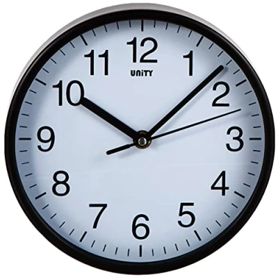 Immagine di Orologio da parete Unity, Radcliffe, Silent Sweep, moderno, Nero, 20 cm