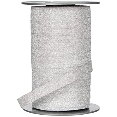 Immagine di Prasent, Nastro Glitter da 10 mm per 100 m in Polipropilene, Color Argento
