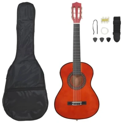 Immagine di vidaXL Set di chitarra classica per bambini e principianti 8 pezzi 1/2 34&quot;