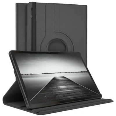 Immagine di EAZY Case Custodia per tablet Samsung Galaxy Tab S9 Cover protettiva 11 pollici Smart Rotation stare in piedi Flip 360 girevole con funzione di supporto, similpelle Nero