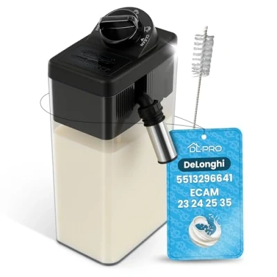 Immagine di DL pro Caraffa per il latte con coperchio DeLonghi 5513296641 ECAM macchina da caffè spazzola di pulizia