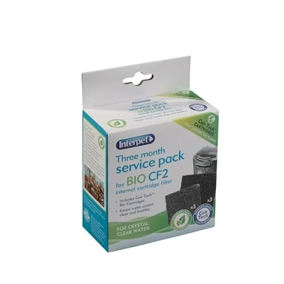 Immagine di Interpet Service Pack di 3 mesi per il filtro a cartuccia interna CF2 (3 cartucce filtranti, tamponi anti alghe)