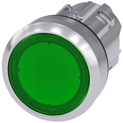 Immagine di Siemens SIRIUS ATC pulsante 22 mm rotondo metallico/A brillante verde rasante