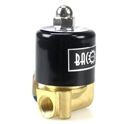 Immagine di BACOENG 12V DC 1/4&quot; Elettrico elettrovalvola Ottone normalmente chiuso Viton Solenoid Valve Per Acqua Aria Olio
