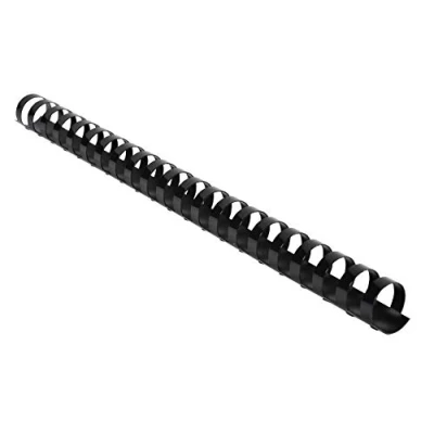 Immagine di Exacompta Rif. 75601E Spirali per rilegatura 20 mm di spessore, 21 anelli, adatto documenti A4, contiene circa 150 210 fogli, in materiale PVC nero (confezione da 100)