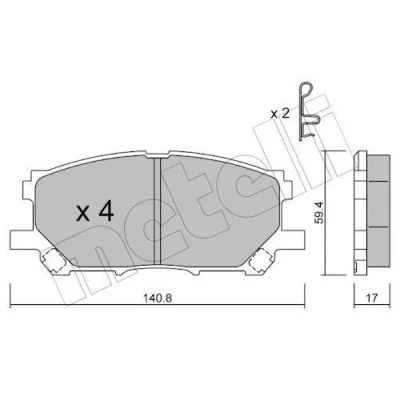 Immagine di METELLI 22 0618 0 Kit pastiglie freno con segnalatore acustico usura LEXUS: RX II