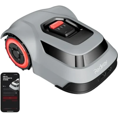 Immagine di Redkey Mähroboter APP Rasenmäher Roboter Akku Rasenroboter für Gärten bis 500M² Intelligente Schneidenhöhentelligent Automatisch Mower Aufladefunktion Leise Rasenmäherroboter Hof Platz