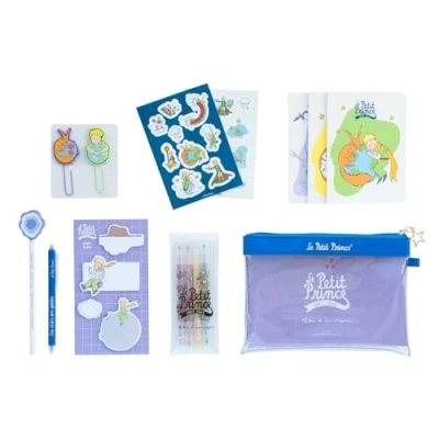 Immagine di Grupo Erik: Set Cancelleria Il Piccolo Principe Kit di con 3 Quaderni A6, Penna e Matita, 4 Evidenziatori, Clips, Note adesive, Stickers Astuccio