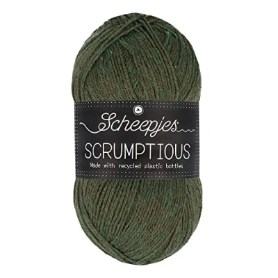 Immagine di Scheepjes Scrumptious Cotone Filato, Poliestere Riciclato 50% Acrilico, 360 Chocolate Mint Bark, 1x100g