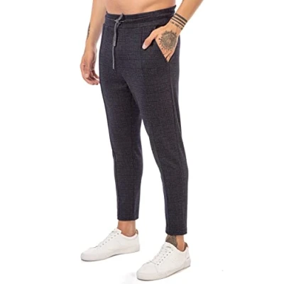 Immagine di RED BRIDGE Pantalone da Uomo a Quadri con Vita Elastica Casual Grigio Scuro M
