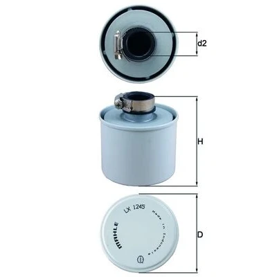 Immagine di MAHLE ORIGINAL LX 1245 filtro aria 70,0 85,0 Cartuccia