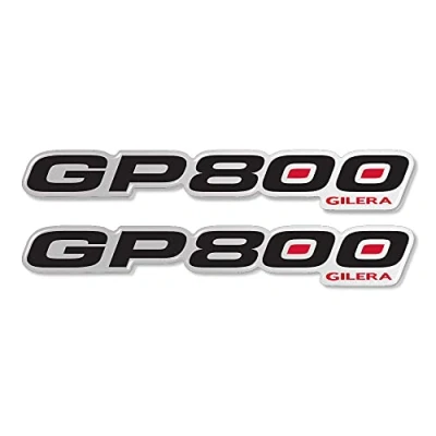 Immagine di labelbike 2 Adesivi in Resina gel 3D GP 800 Scritte Scooter compatibili con GILERA GP800