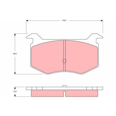 Immagine di TRW GDB1256 Kit pastiglie freno Non predisposto per contatto segnalazione usura