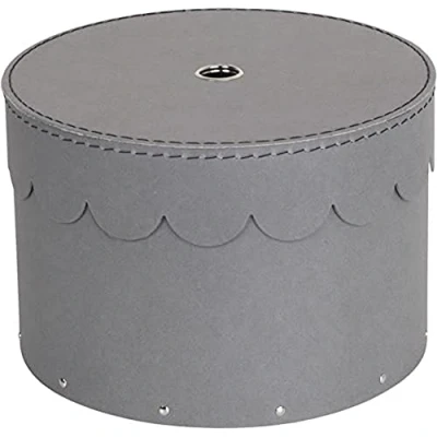 Immagine di Bigso Box of Sweden Scatole portaoggetti rotonde con coperchio in carta e cartone Contenitori rotondi per vestiti, giocattoli altro Set da 2 grigio