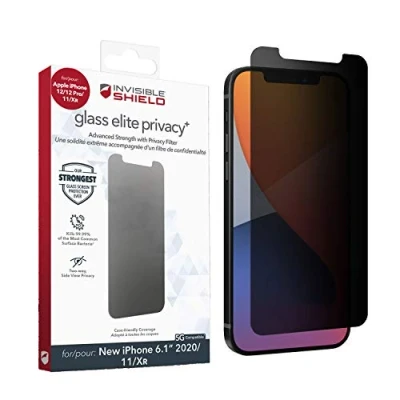 Immagine di ZAGG InvisibleShield Glass Elite Privacy+ per Apple iPhone 12/12 Pro/11/XR (schermo) Antiriflesso, Protezione dagli impatti, Non sbavature, Resistente ai graffi, Applicazione facile