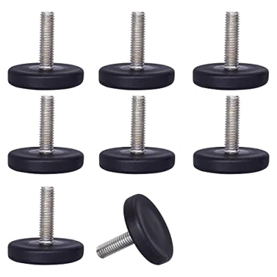 Immagine di SKIR&#039;CO 8 pezzi, Piedini di livellamento per mobili M6 x 20 mm, Regolabile in Metallo Gambe Rotonde, Filettato Gambo, Leveler Glide Piede
