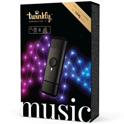Immagine di Twinkly Music, Sensore Sonoro per Luci LED, Bluetooth e Wi Fi Sincronizzare con la Musica Intelligenti via App, Alimentazione USB, Nero