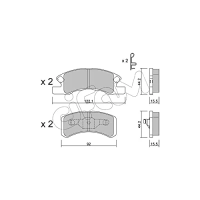 Immagine di CIFAM 822 605 0 Kit pastiglie freno con segnalatore acustico usura MITSUBISHI: Mirage / Space Star Hatchback, DAIHATSU: Cuore 6